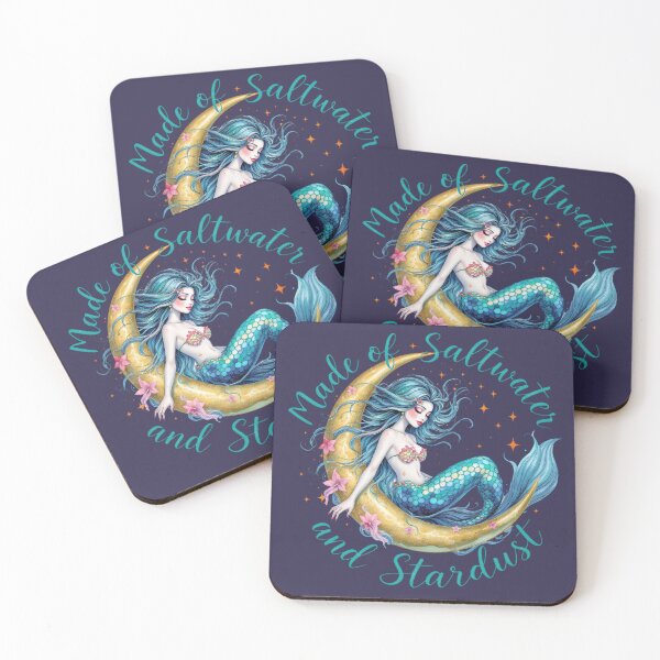 Item preview, Made of Saltwater and Stardust PNG, Whimsical Mermaid Moon Design, Celestial Ocean Fantasy Graphic designed and sold by SezzyDesigns.