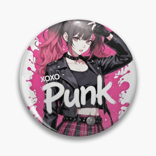Item preview, Pink Splat Punk Anime Girl XOXO designed and sold by BoopsShop.