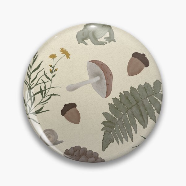 Item preview, Vintage Cottagecore Woodland Toad and Fern Pattern designed and sold by Seamlessly Buffalo.