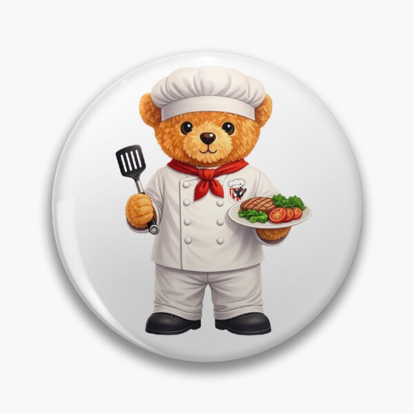 Item preview, The MasterChef Teddy Bear - Culinary Mascot with Spatula and Steak designed and sold by CuteBear87.