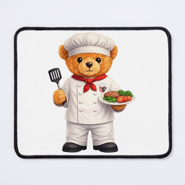 Item preview, The MasterChef Teddy Bear - Culinary Mascot with Spatula and Steak designed and sold by CuteBear87.