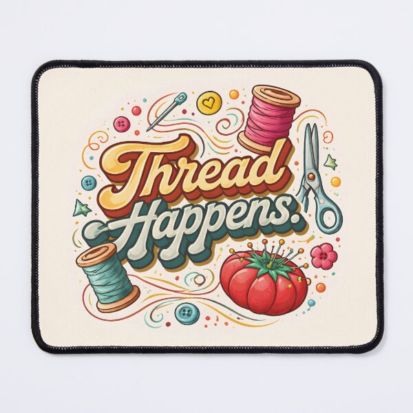 Item preview, Thread Happens – Cute Sewing Pun Illustration designed and sold by blankTeeShirt.