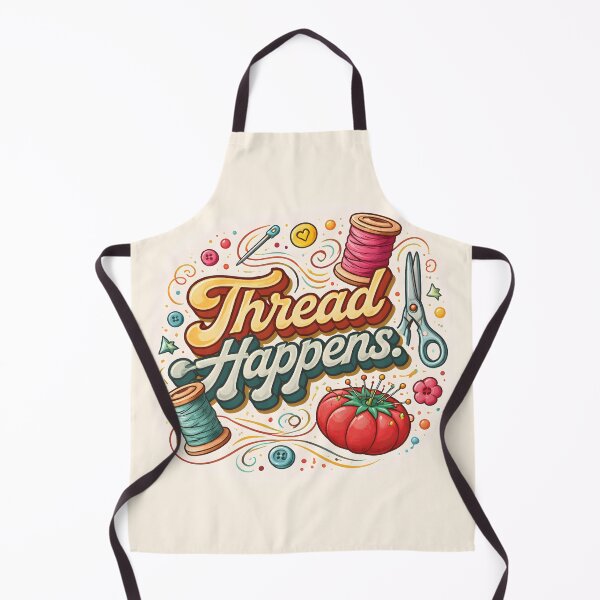 Item preview, Thread Happens – Cute Sewing Pun Illustration designed and sold by blankTeeShirt.