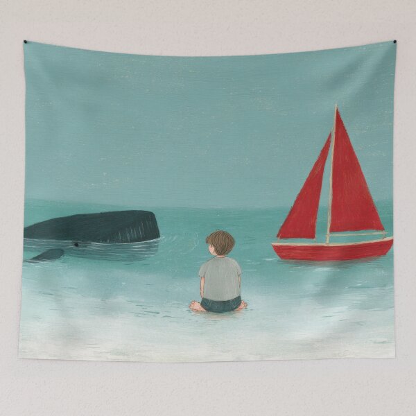 Item preview, Boy sees whale and boat designed and sold by anytka.