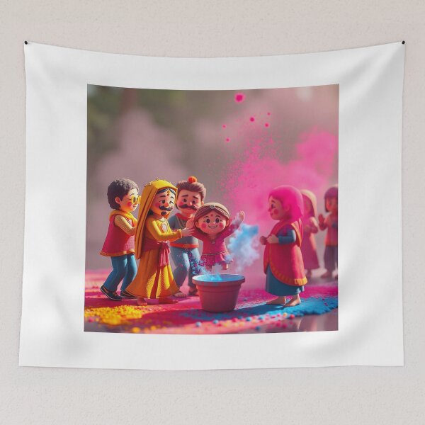 Item preview, Holi Jumping Kids Sticker designed and sold by Teewave-Ashish.