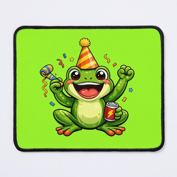 Item preview, Party Frog with Hat and Can designed and sold by FroggyOnly.