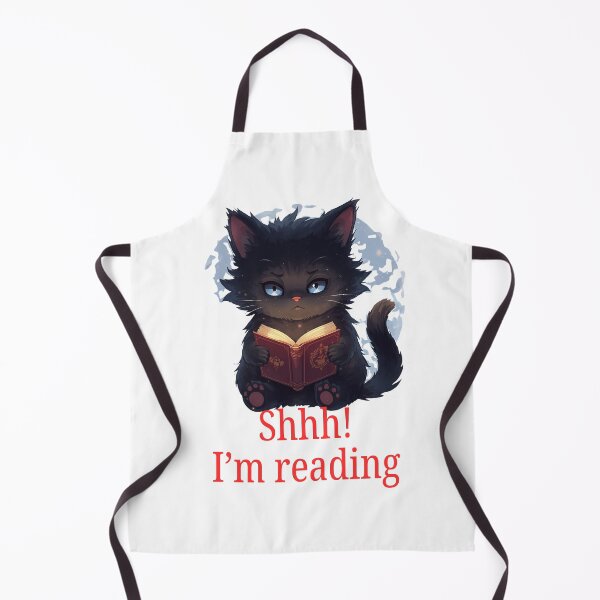 Item preview, Grumpy Black Cat Reading- Shhh! I'm reading- Dark Academia Aesthetic designed and sold by INDEEDME.