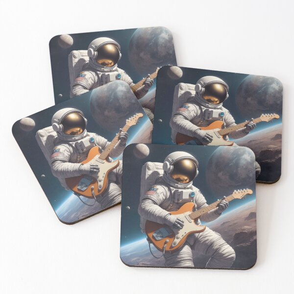 Item preview, Cosmic Riffs – Astronaut Shredding Guitar Above Earth designed and sold by GenesisArtis.