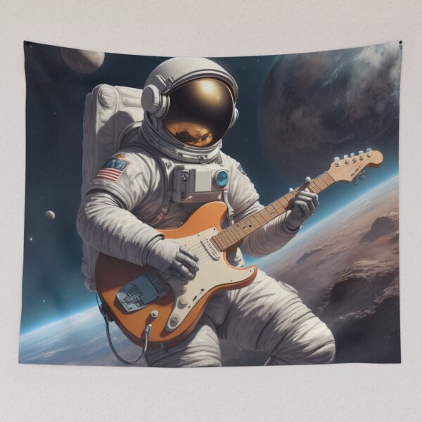 Item preview, Cosmic Riffs – Astronaut Shredding Guitar Above Earth designed and sold by GenesisArtis.