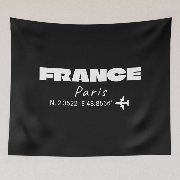 Item preview, Paris France Coordinates Minimalist Travel Design-white text designed and sold by Soft Strength Studio.
