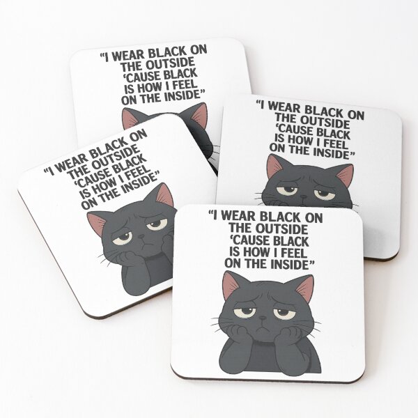 Item preview, Sad Black Cat Cartoon – Unlovable The Smiths Inspired – I Wear Black On The Outside ‘Cause Black Is How I Feel On The Inside – Funny Depressed Cat designed and sold by Donsean22.