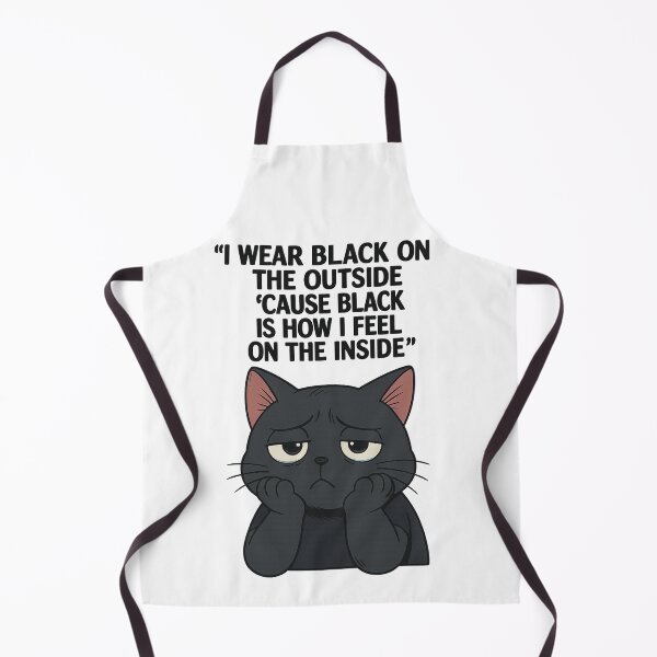 Item preview, Sad Black Cat Cartoon – Unlovable The Smiths Inspired – I Wear Black On The Outside ‘Cause Black Is How I Feel On The Inside – Funny Depressed Cat designed and sold by Donsean22.