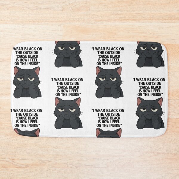 Item preview, Sad Black Cat Cartoon – Unlovable The Smiths Inspired – I Wear Black On The Outside ‘Cause Black Is How I Feel On The Inside – Funny Depressed Cat designed and sold by Donsean22.