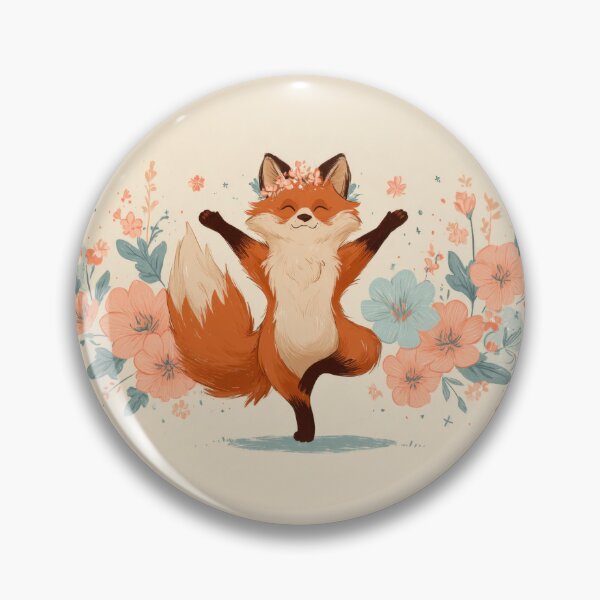 Item preview, Fox dancing among flowers designed and sold by anytka.