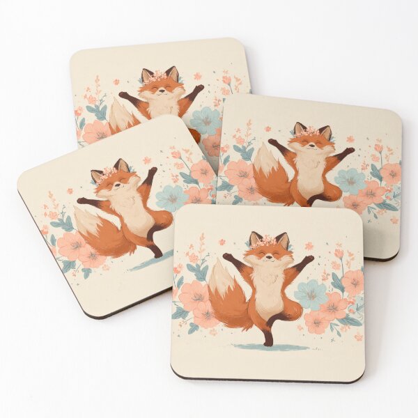 Item preview, Fox dancing among flowers designed and sold by anytka.