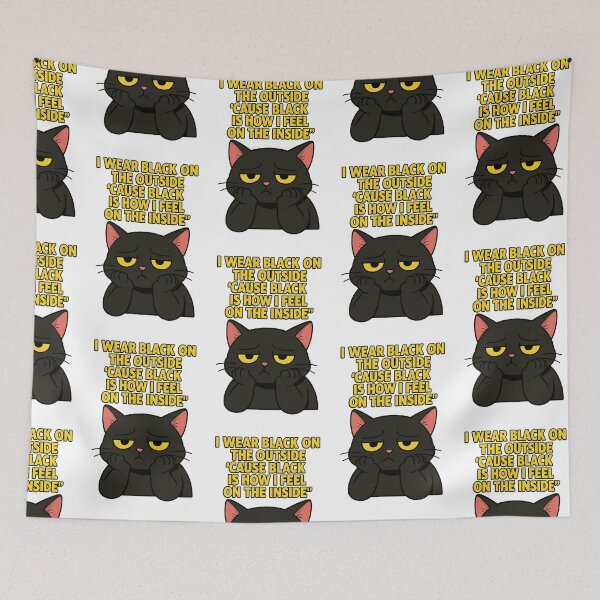 Item preview, Sad Black Cat Cartoon – Unlovable The Smiths Inspired – I Wear Black On The Outside ‘Cause Black Is How I Feel On The Inside designed and sold by Donsean22.