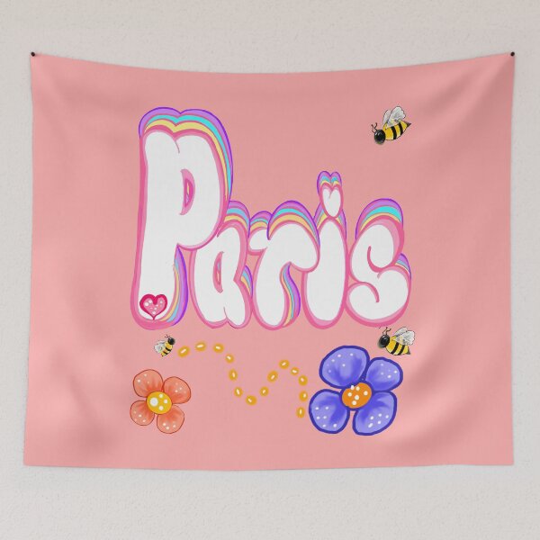 Artikelvorschau, Paris Name Floral Flowers with Bees - Top 10 best Personalized Gifts personalized Graffiti Name Paris entworfen und verkauft von Artonmytee.