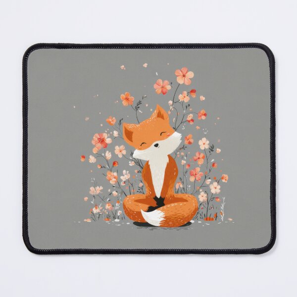 Item preview, Cute fox sitting among flowers designed and sold by anytka.