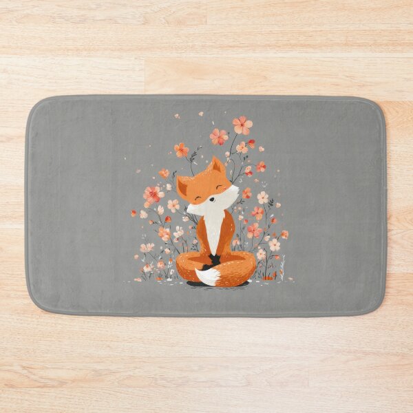 Item preview, Cute fox sitting among flowers designed and sold by anytka.