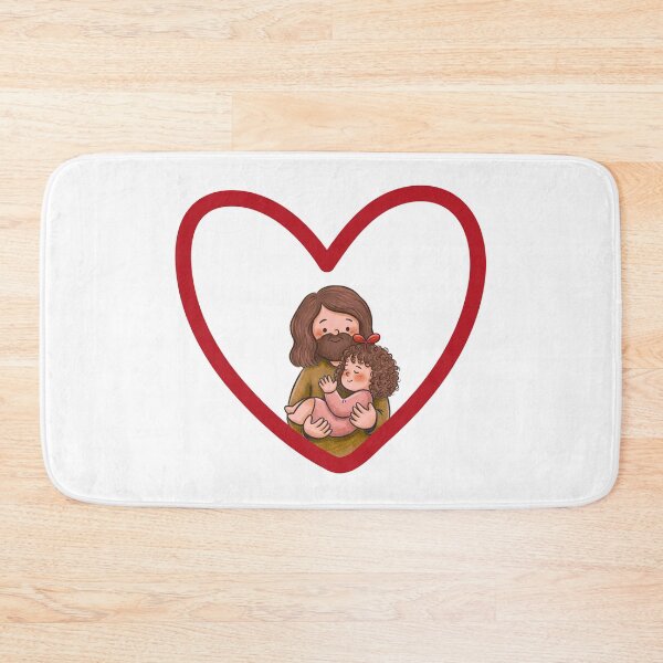 Item preview, Jesus Hugging Little Girl Heart Illustration designed and sold by FaithWayStudio.