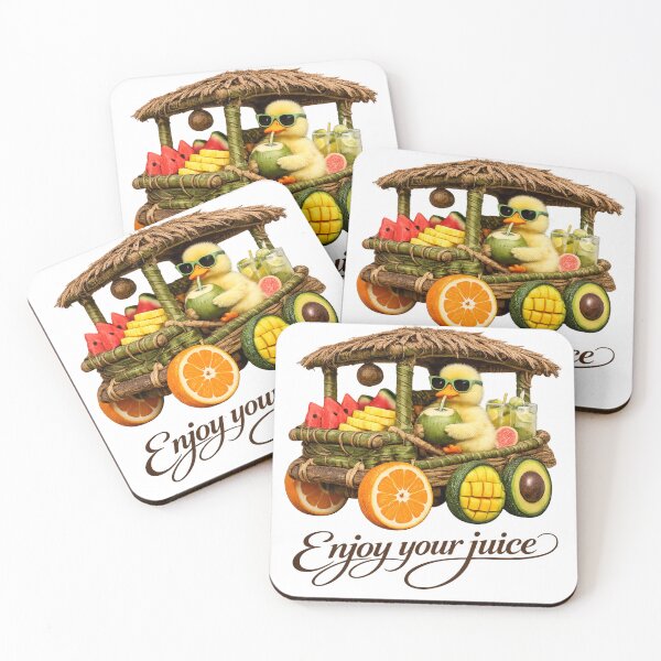 Item preview, Cool Duckling Tropical Fruit Cart – Fresh Juice Summer Vibes  designed and sold by Fabrifrank.