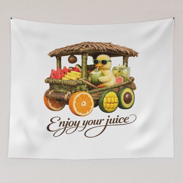 Item preview, Cool Duckling Tropical Fruit Cart – Fresh Juice Summer Vibes  designed and sold by Fabrifrank.