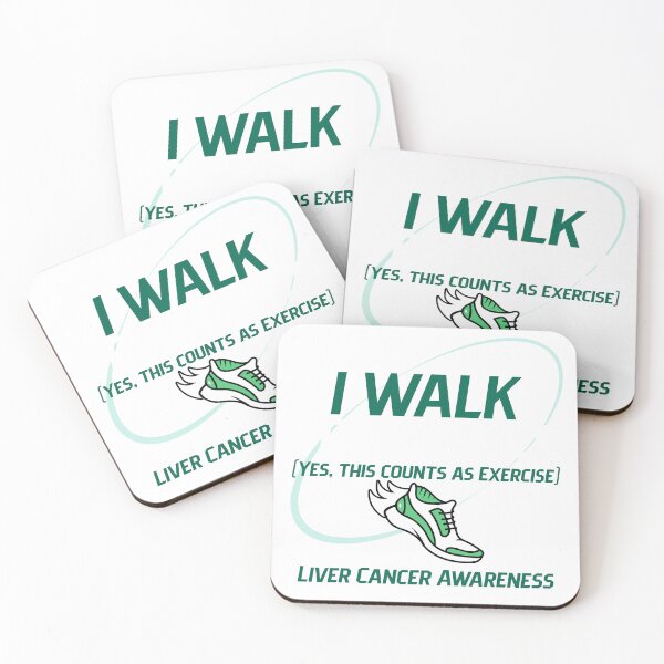 Item preview, I Walk (Yes, This Counts As Exercise) Liver Cancer Awareness designed and sold by ACA Design & Print.