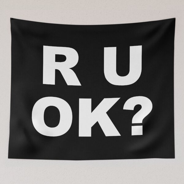 Item preview, Minimalist R U OK? Mental Health Awareness Typography designed and sold by Vision Crafted.
