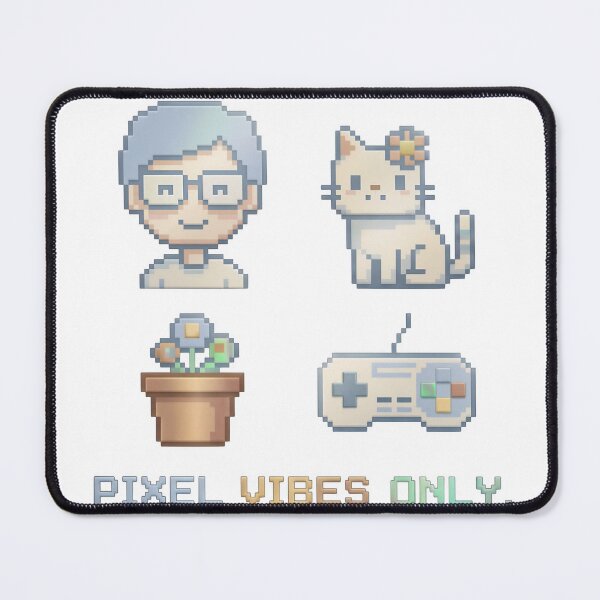 Item preview, A pixelated graphic with a person, cat, plant, and video game controller on transparent background designed and sold by Creative88Art.