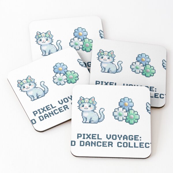 Item preview, A pixel art character and cat with flowers on transparent background designed and sold by Creative88Art.