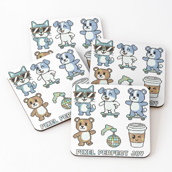 Item preview, A colorful pixel art illustration of joyful cartoon animals on transparent background designed and sold by Creative88Art.