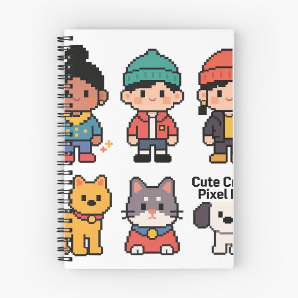 Item preview, A group of cute pixelated characters on transparent background designed and sold by Creative88Art.