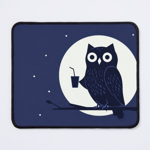 Item preview, Owl holds drink under the moonlight designed and sold by anytka.