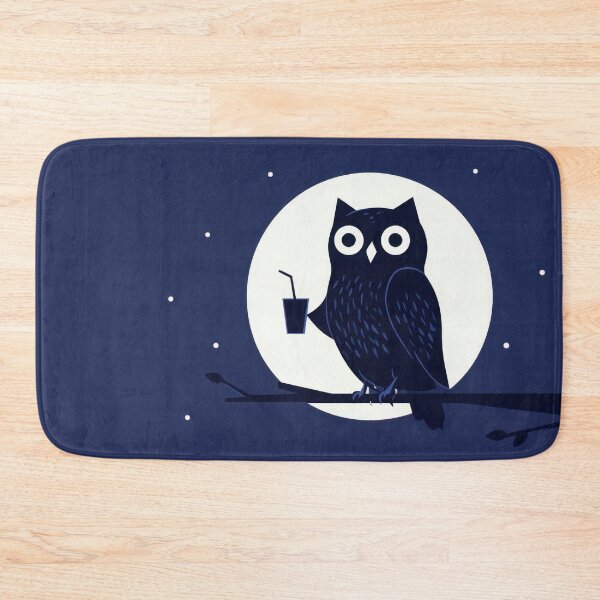 Item preview, Owl holds drink under the moonlight designed and sold by anytka.