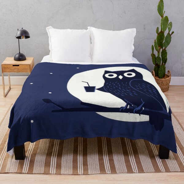 Item preview, Owl holds drink under the moonlight designed and sold by anytka.