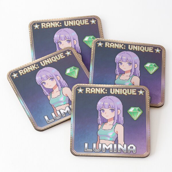 Item preview, A cartoon anime girl with purple hair and a green diamond on transparent background designed and sold by Creative88Art.