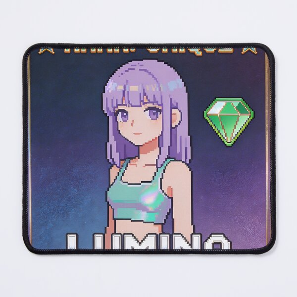 Item preview, A cartoon anime girl with purple hair and a green diamond on transparent background designed and sold by Creative88Art.