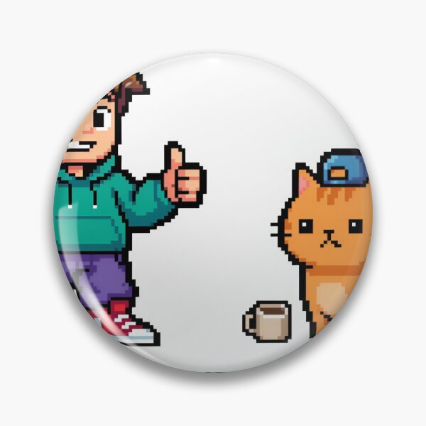 Item preview, A pixelated boy and cat on transparent background designed and sold by Creative88Art.