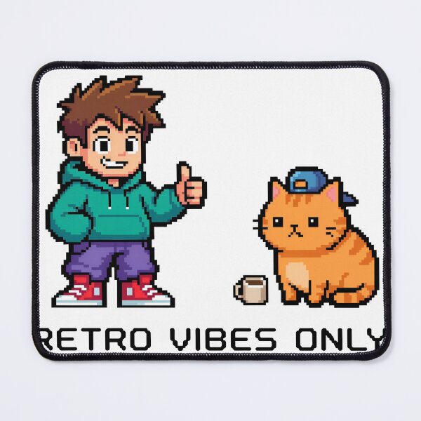 Item preview, A pixelated boy and cat on transparent background designed and sold by Creative88Art.