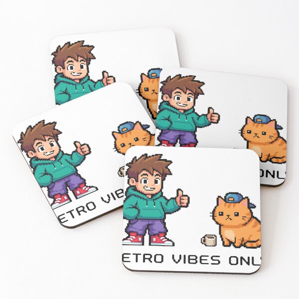 Item preview, A pixelated boy and cat on transparent background designed and sold by Creative88Art.