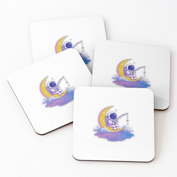 Item preview, Cosmic Fishing: Astronaut on the Moon designed and sold by Sticker Sphere.