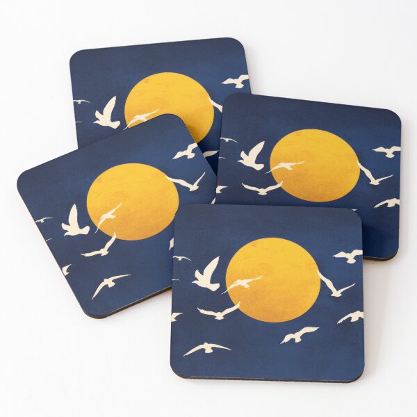 Item preview, Birds flying near full moon at night designed and sold by anytka.