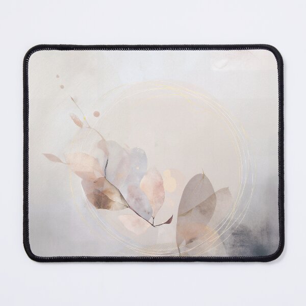 Item preview, Ethereal Minimalist Botanical Abstract with Dried Leaves and Golden Circles designed and sold by EK-World.