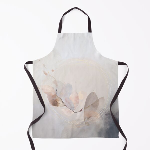 Item preview, Ethereal Minimalist Botanical Abstract with Dried Leaves and Golden Circles designed and sold by EK-World.