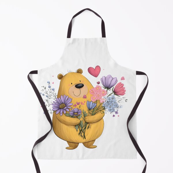Item preview, Cute Bear with Flowers designed and sold by Retro Whimsy.