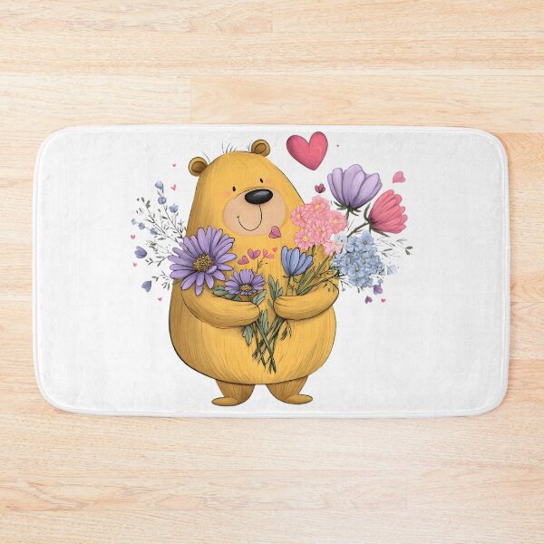 Item preview,  Cute Bear with Flowers designed and sold by Retro Whimsy.