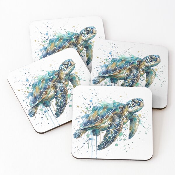 Item preview, Sea Turtle Watercolor Splash – Colorful Ocean Life Artistic Design designed and sold by ArcticFoxStudio.