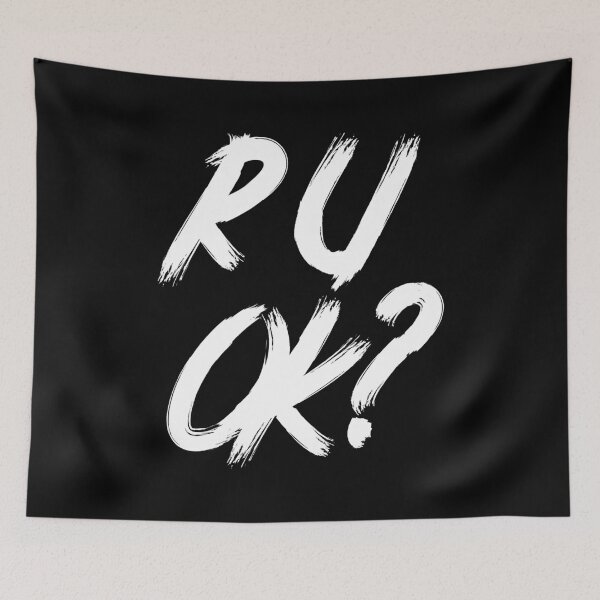 Item preview, Distressed Brush Script R U OK? Mental Health Design designed and sold by Vision Crafted.