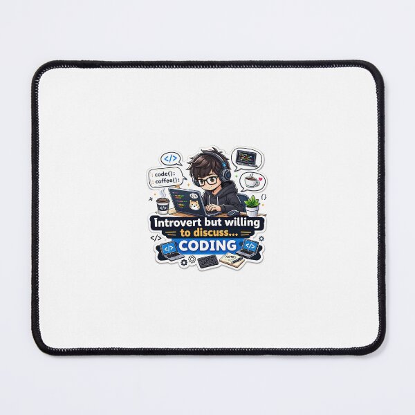 Item preview, Introvert But Willing to Discuss Coding Sticker – Programmer Meme Cute Design designed and sold by NexArtify.