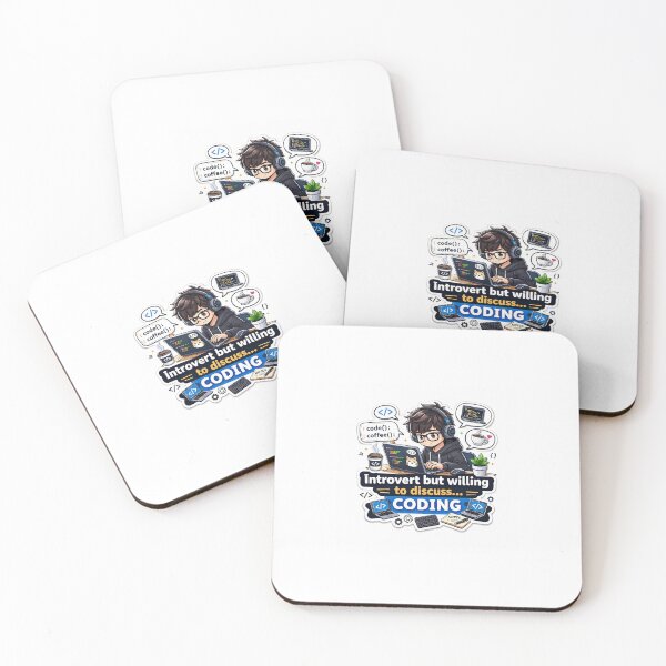 Item preview, Introvert But Willing to Discuss Coding Sticker – Programmer Meme Cute Design designed and sold by NexArtify.